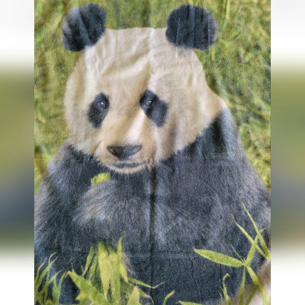 Vintage Terrisol Karsten Large Beach Bath Towel Panda Bear Bamboo 100% Cotton